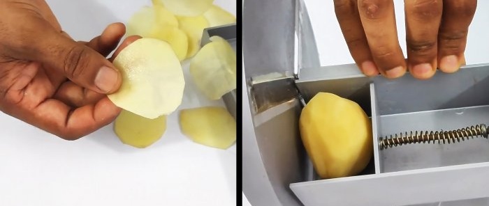Cara membuat mesin pencincang untuk memotong kentang dengan cepat menjadi kerepek