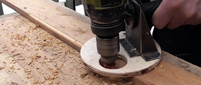 Removable device to turn a regular drill into a router