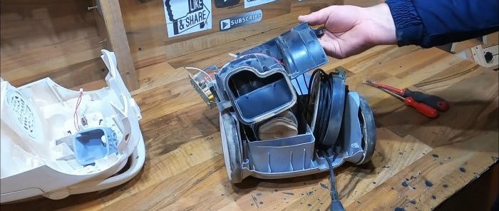 Hvordan lage en selvopptrekkende skjøteledning fra en gammel støvsuger