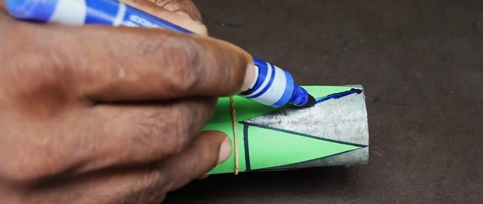 How to make a cone at the end of a round pipe