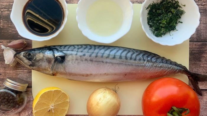 Mackerel in a fragrant marinade - an excellent snack in 2 hours