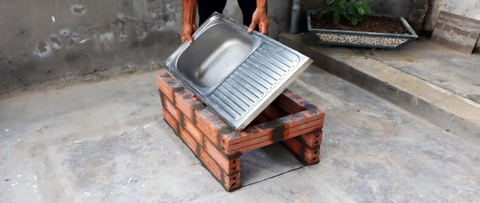 Cómo hacer un horno de exterior barato con un fregadero viejo