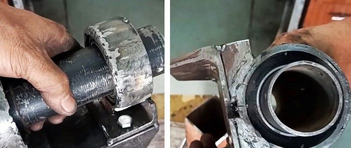 How to make a double bearing housing from available materials