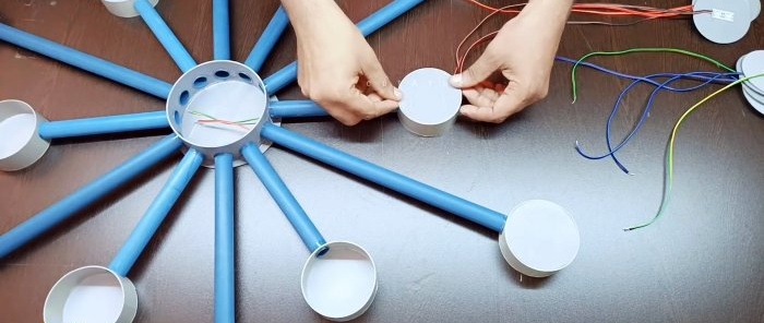 Как да направите модерен LED полилей от PVC тръба