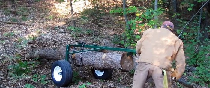 Sådan laver du en vogn til at løfte og flytte store træstammer alene