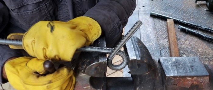 How to tie steel reinforcement without heating into a sea knot