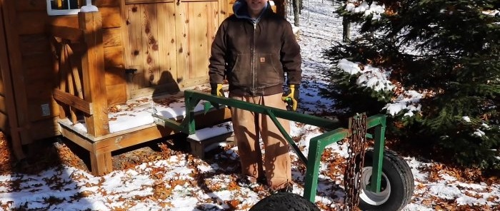 Cách làm xe đẩy để nâng và di chuyển các khúc gỗ lớn một mình
