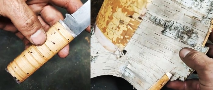DIY nyírfa kéreg kés nyél