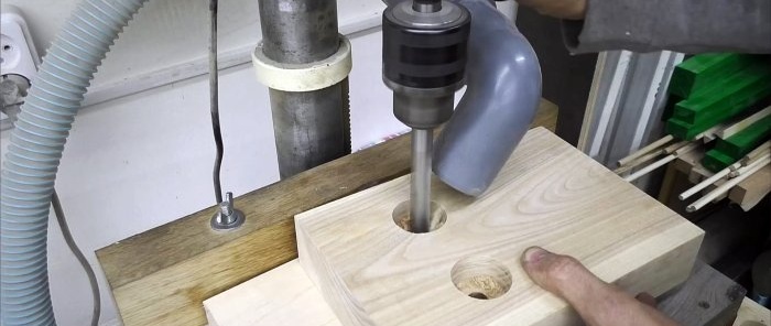 Drill stand made from old shock absorbers without welding and without metal processing