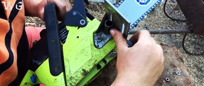 Kaip pasidaryti pagrindinį įrenginį rąstų pjaustymui į lentas grandininiu pjūklu