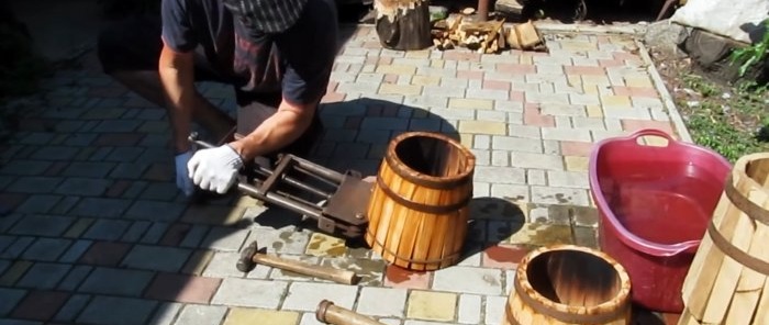 Cómo hacer un barril con un tronco viejo.