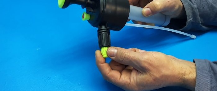 How to make a foam generator from a garden sprayer