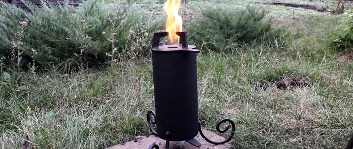 Hvordan lage en enkel komfyr fra et rør med engangsfylling og justerbar flamme