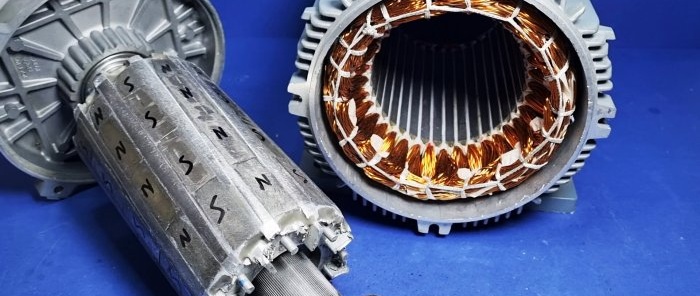 DIY alternátor z trojfázového asynchrónneho motora