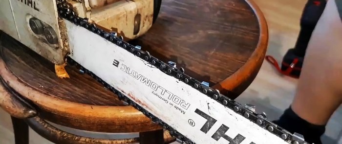 How to quickly and carefully sharpen a chainsaw chain without dismantling