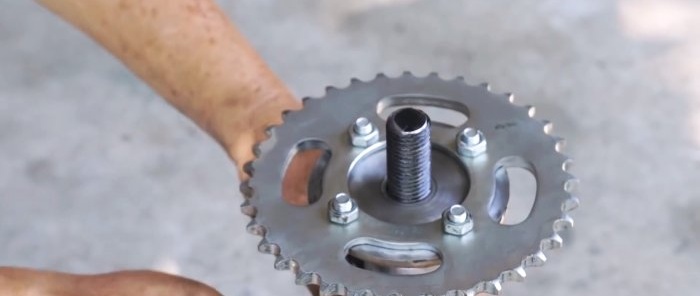 Hvordan man laver en donkraft fra en motorcykelkædesliber gearkasse og tandhjul