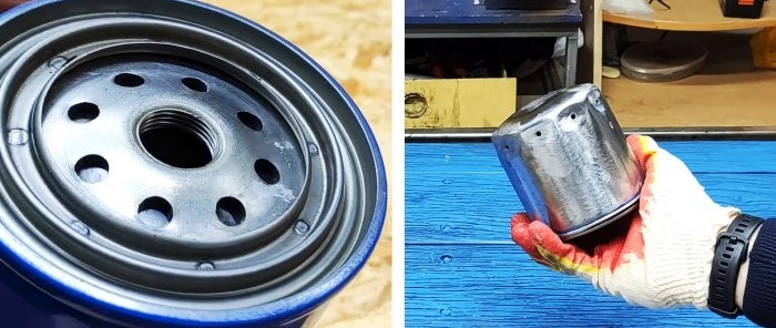 How to make a hand or tent warmer from a used oil filter