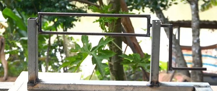 Kā izgatavot ierīci ķēdes sieta aušanai no 4 mm tērauda stieples