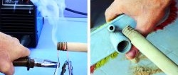 2 opties voor het repareren van de plastic houder voor de steel van een borstel, bezem of dweil