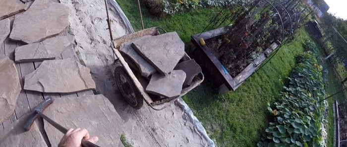 En ret billig måde at lave en havesti uden beton