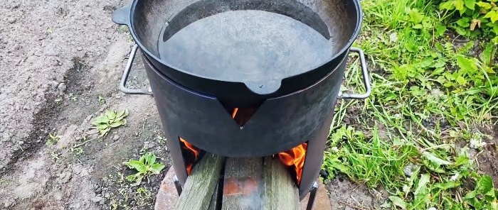 How to make a stove for a cauldron from a gas cylinder