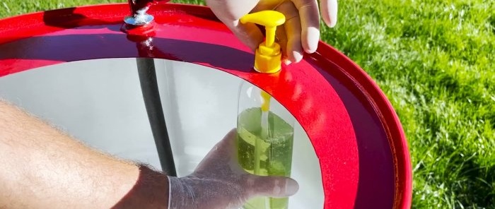 How to make a convenient and attractive garden sink from a metal barrel
