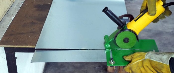 Attachment sa isang angle grinder para sa pantay na hiwa