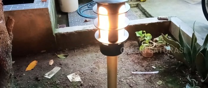 Cara membuat lampu taman moden untuk sen daripada paip PVC