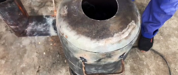 Cách làm lò nướng turbo có thể điều chỉnh ngọn lửa và nạp một lần