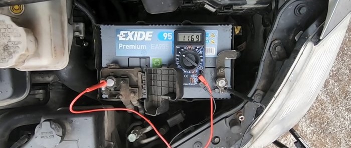 How to check the battery status using a multimeter