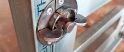 How to make a latch for a carriage-type door from leftover metal