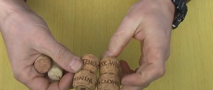 How to make a knife handle from corks