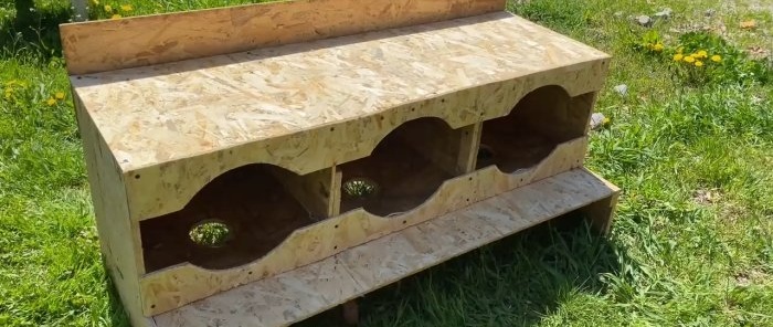 How to make chicken nests with egg receptacles from OSB