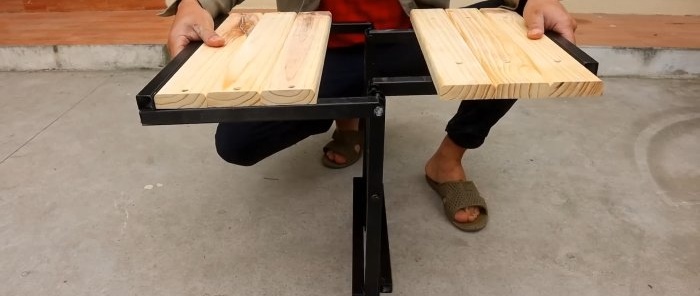 שולחן כיסא מתקפל קומפקטי עשוי פרופיל מרובע