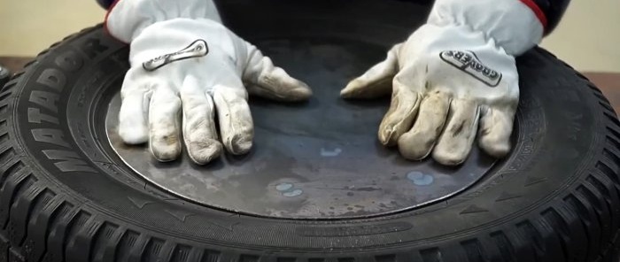 Excellente idée pour un étau mobile fabriqué à partir d'un vieux pneu de voiture